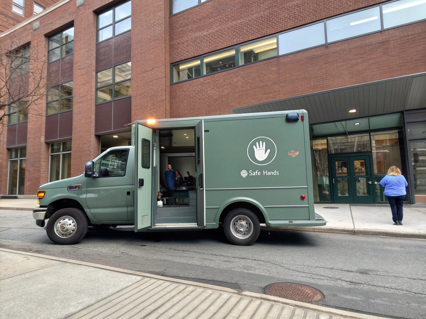 Medical transport van - side view