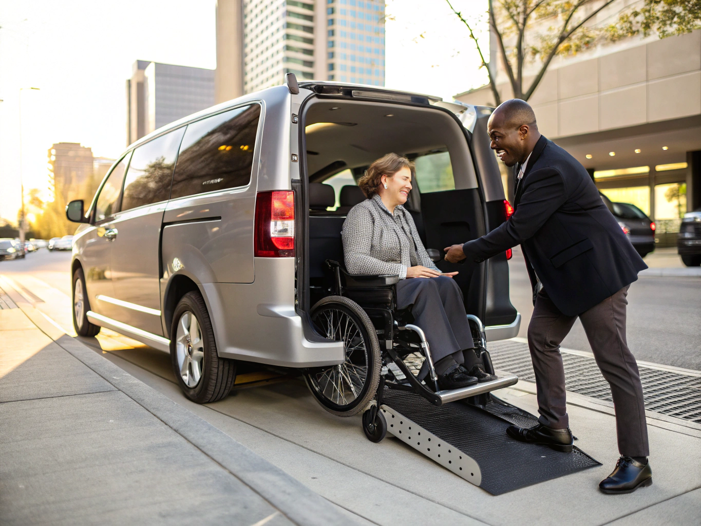 Transport van with ramp access